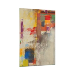 Glastavla - Bild på glas - Färgernas geometri - 70x100 cm