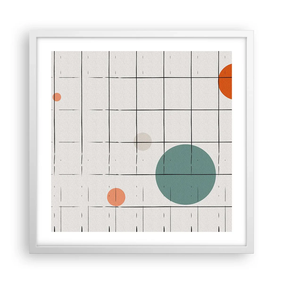 Affisch i vit ram - Fångade. Vi eller de? - 50x50 cm