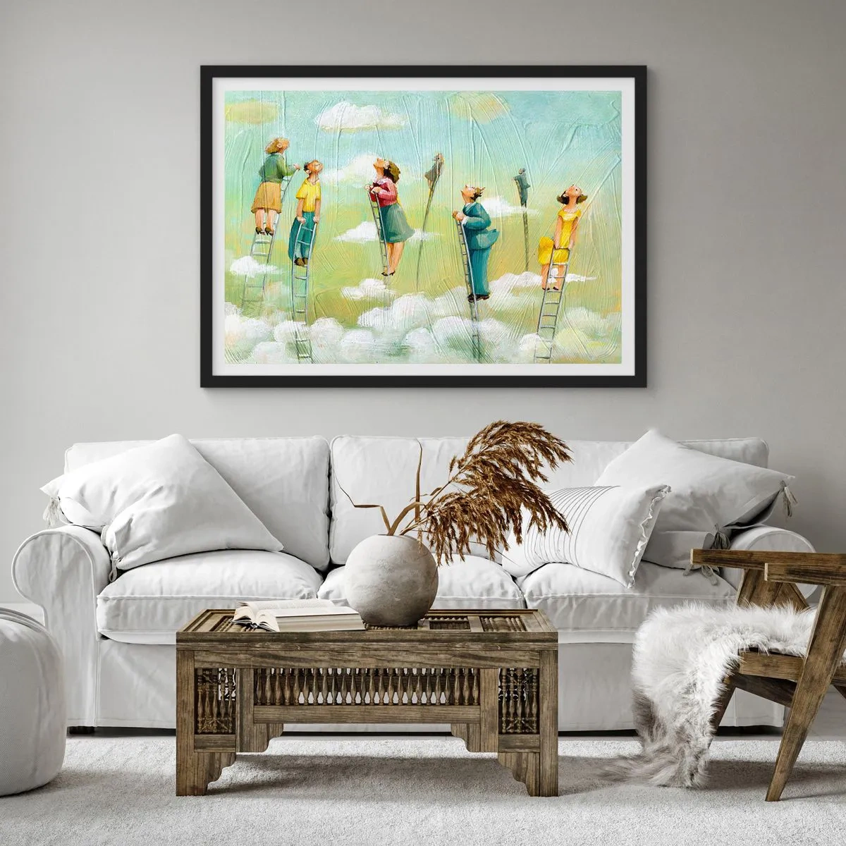 Affisch i svart ram - Efter din dröm - 100x70 cm