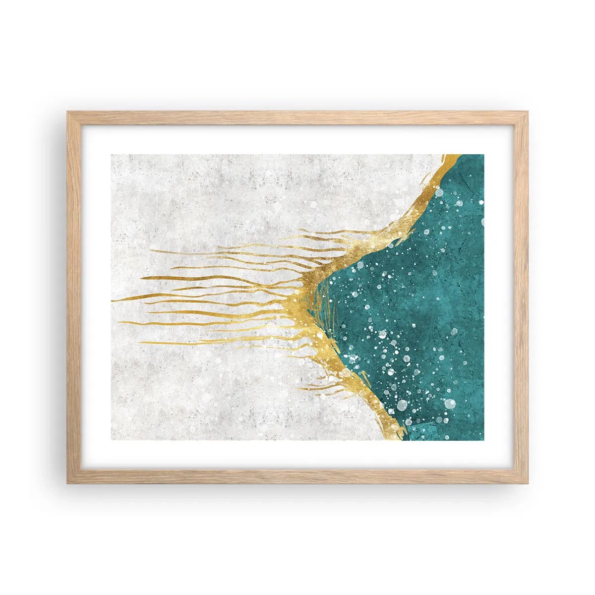 Affisch i ram av ljusek - Gyllene tidvatten - 50x40 cm