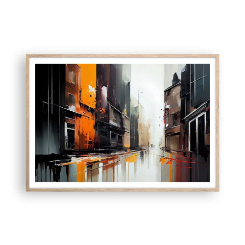 Affisch i ram av ljusek - Regnig dag - 100x70 cm