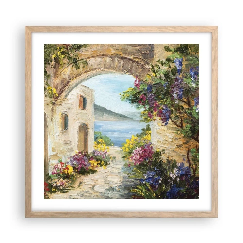 Affisch i ram av ljusek - Kustprovinsens charm - 50x50 cm