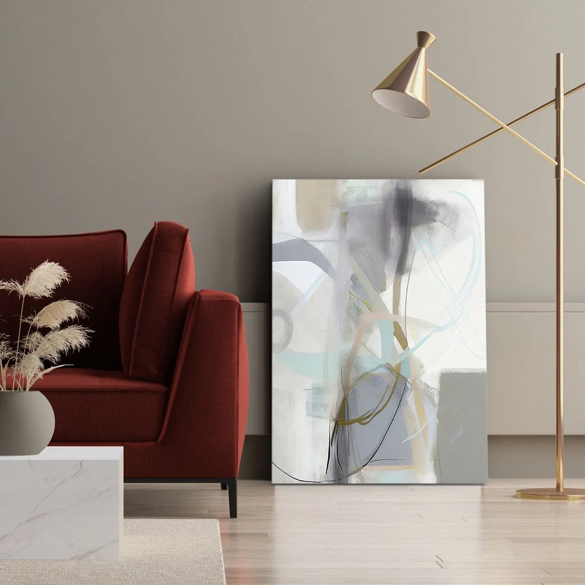 Canvastavla - Bild på duk - Dimmig abstraktion - 70x100 cm