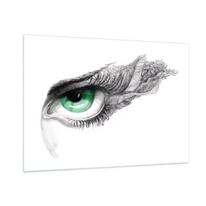 Glastavla - Bild på glas - Vacker och redo för attack - 100x70 cm