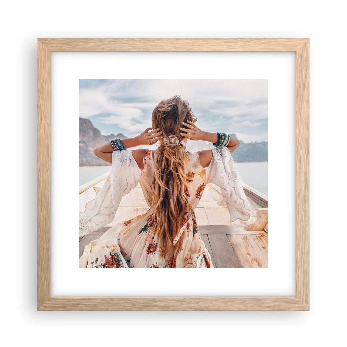 Affisch i ram av ljusek - På väg mot lycka - 30x30 cm