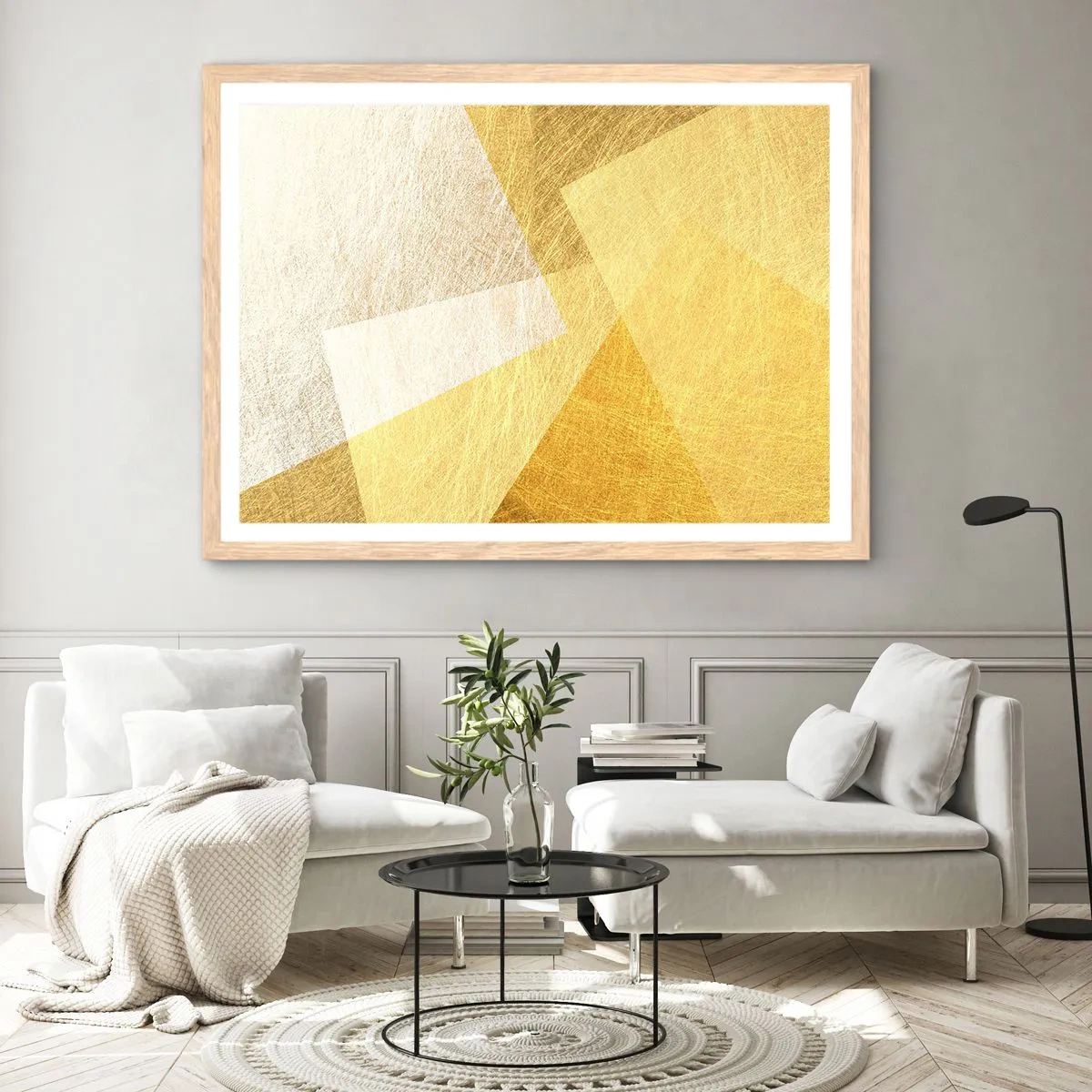 Affisch i ram av ljusek - Geometriskt väder - 70x50 cm