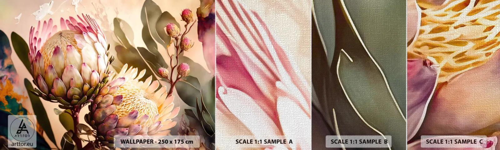 Provbit av fototapet Premium Canvas - Ömsint omfamnad - Blommor, Växter, Botanik - 100x30 cm