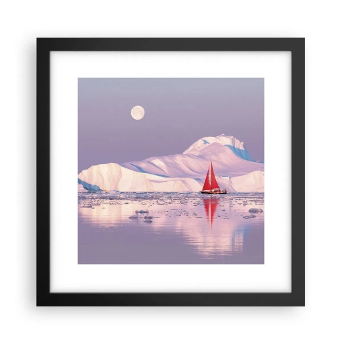 Affisch i svart ram - Seglens glöd, isens kyla - 30x30 cm