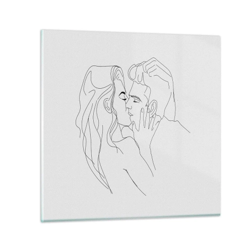 Glastavla - Bild på glas - Med samma streck - 40x40 cm