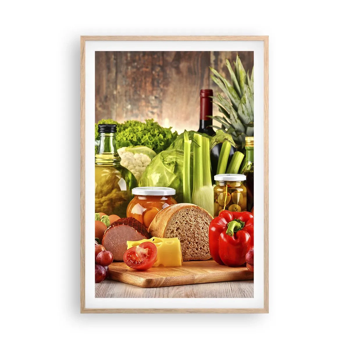 Affisch i ram av ljusek - Rökt, ugnstekt, marinerad - 61x91 cm