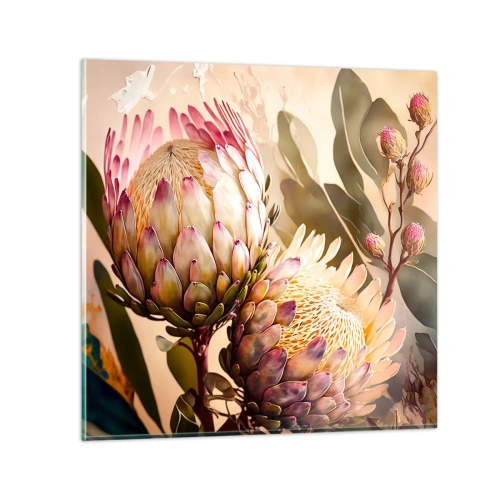 Glastavla - Bild på glas - Ömsint omfamnad - 70x70 cm