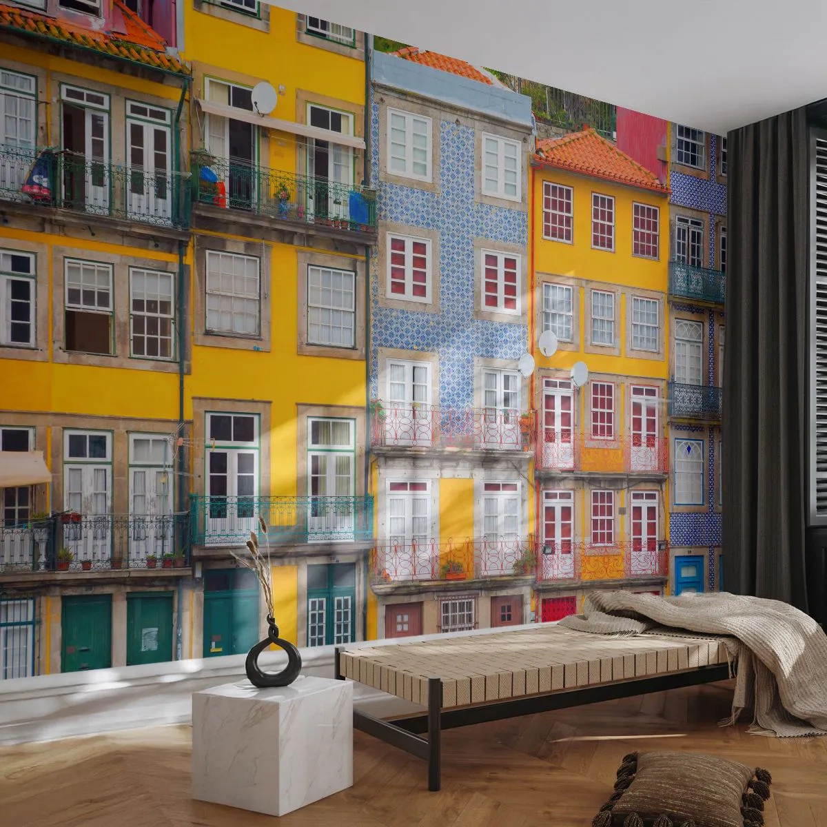 Fototapet Premium Canvas - Gamla stans färger - Stad, Porto, Arkitektur - 100x70 cm