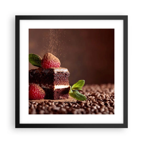 Affisch i svart ram - Livet är ljuvt - 40x40 cm