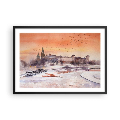 Affisch i svart ram - Kunglig solnedgång - 70x50 cm