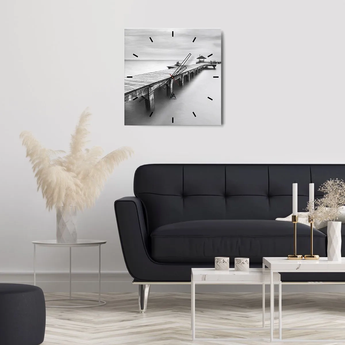 Väggklocka - Klocka på glas - Ut i det oändliga - 40x40 cm