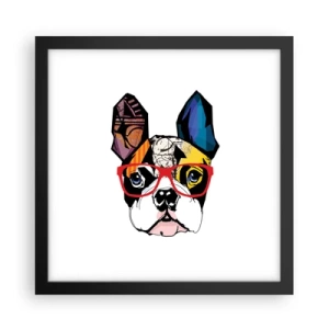 Affisch i svart ram - Intellektuell - 30x30 cm