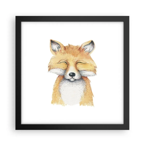 Affisch i svart ram - Rävens humör - 30x30 cm
