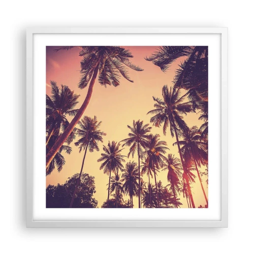 Affisch i vit ram - Tropisk variation - 50x50 cm