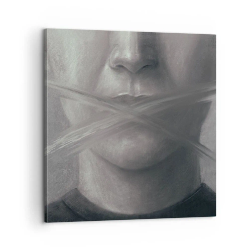 Canvastavla - Bild på duk - Inte ett ord - 60x60 cm