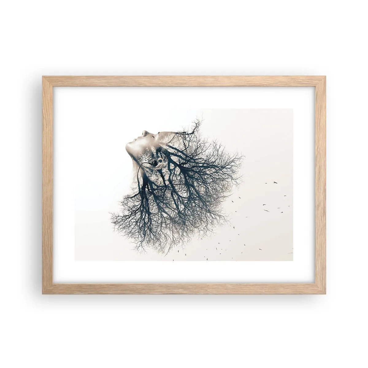 Affisch i ram av ljusek - Lyssnar på trädens viskningar - 40x30 cm