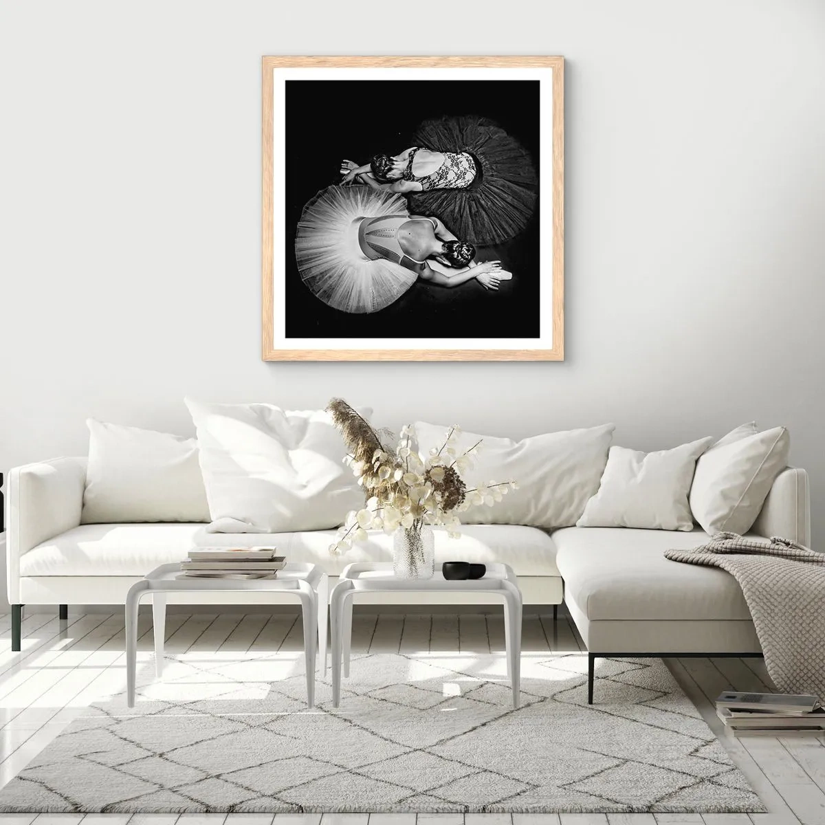 Affisch i ram av ljusek - Jin och jang – den perfekta balansen - 30x30 cm