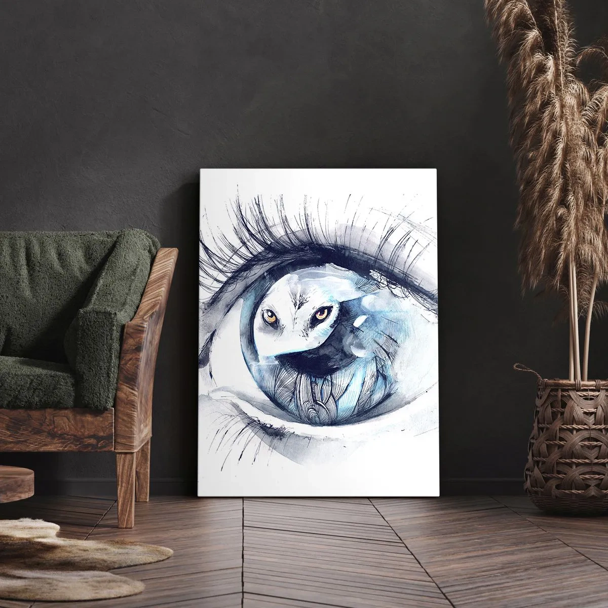 Canvastavla - Bild på duk - Öga mot öga med det vilda - 50x70 cm
