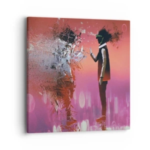 Canvastavla - Bild på duk - Kan man titta in i sig själv? - 40x40 cm