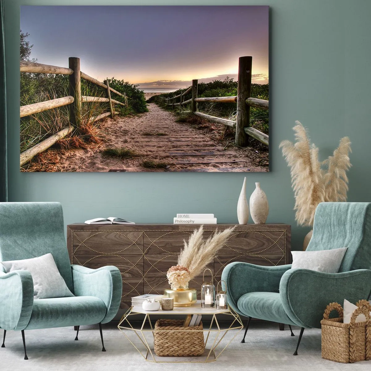 Canvastavla - Bild på duk - Målet är synligt - 120x80 cm