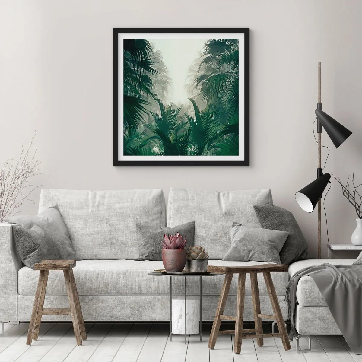 Affisch i svart ram - Tropisk hemlighet - 30x30 cm