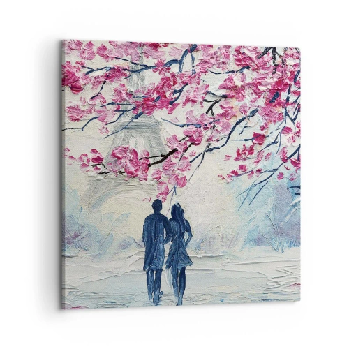 Canvastavla - Bild på duk - Romantisk promenad - 60x60 cm