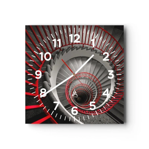 Väggklocka - Klocka på glas - Arkitektoniska spel - 30x30 cm