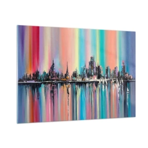 Glastavla - Bild på glas - Nattens ljus - 100x70 cm