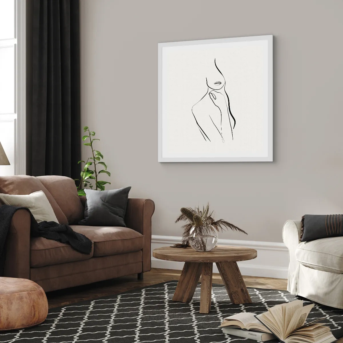 Affisch i vit ram - Melankolins våg - 50x50 cm