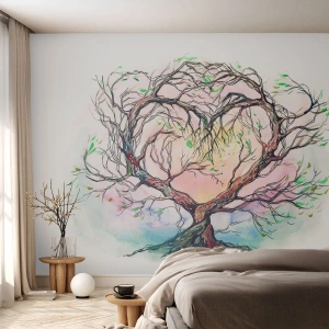 Självhäftande Fototapet Deluxe Sticker - Tillsammans mot stormarna - Abstraktion, Träd, Bit - 150x105 cm