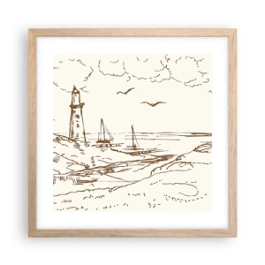 Affisch i ram av ljusek - Sommarminnets kontur - 40x40 cm