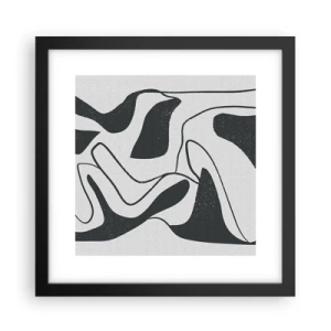 Affisch i svart ram - Abstrakt lek i en labyrint - 30x30 cm