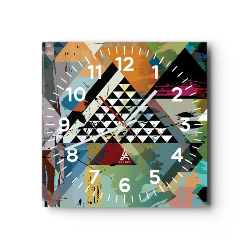 Väggklocka - Klocka på glas - Det är så enkelt - 40x40 cm