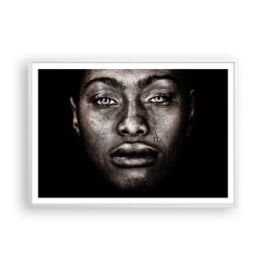 Affisch i vit ram - En tår - 100x70 cm