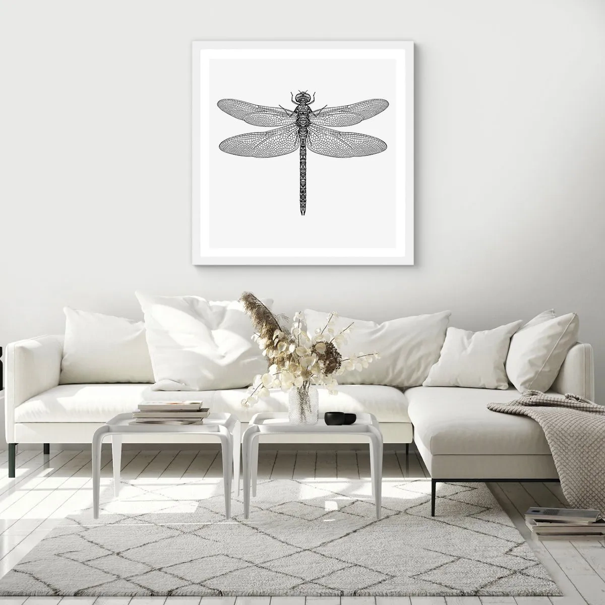 Affisch i vit ram - Precision i naturen - 50x50 cm