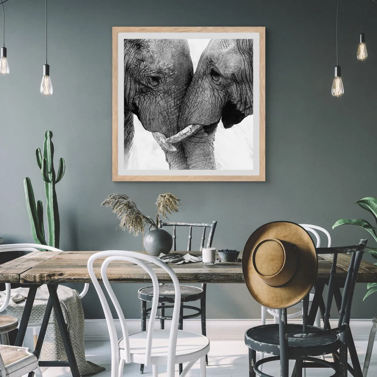 Affisch i ram av ljusek - Hjärtlig bekännelse - 60x60 cm