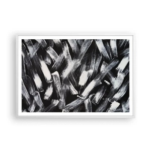 Affisch i vit ram - Abstraktion i industriell anda - 100x70 cm