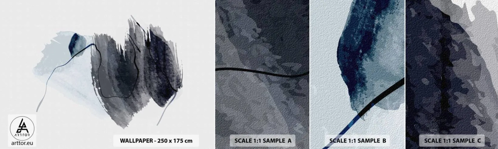 Fototapet Prov Standard Eco - Intensitet och rörelse - Abstraktion, Bit, Målning - 100x30 cm