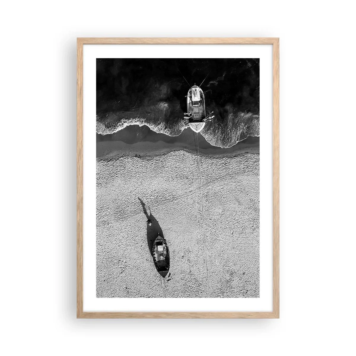 Affisch i ram av ljusek - Fortfarande på stranden... - 50x70 cm