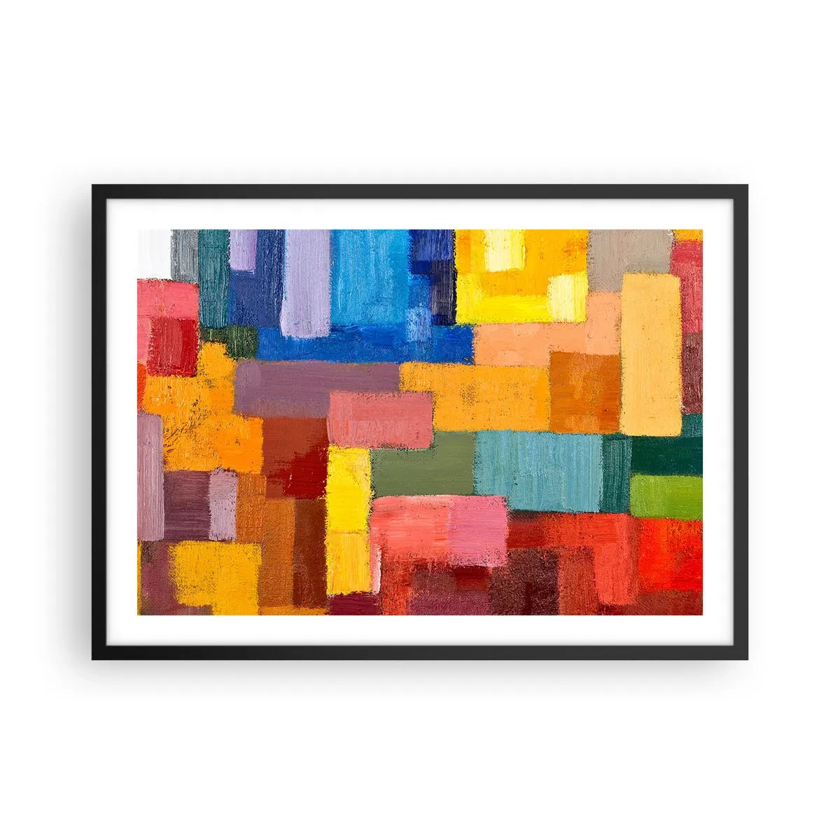 Affisch i svart ram - Alla olika, alla färgglada - 70x50 cm