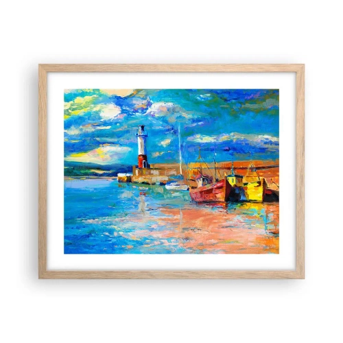 Affisch i ram av ljusek - Eftermiddag i regnbågsviken - 50x40 cm