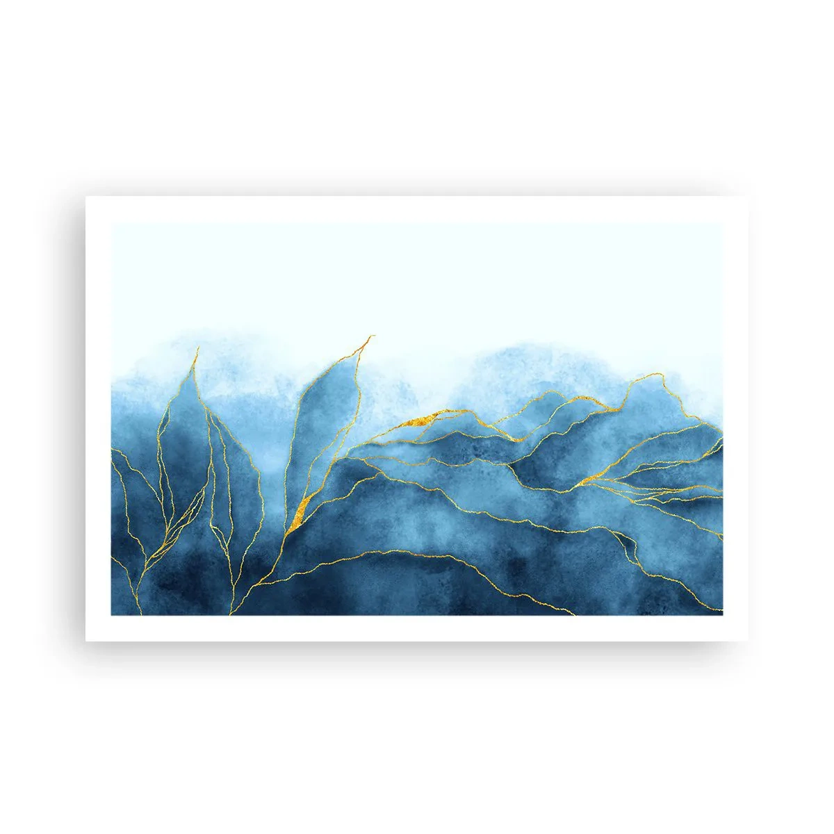 Affisch - Blått i guld - 91x61 cm
