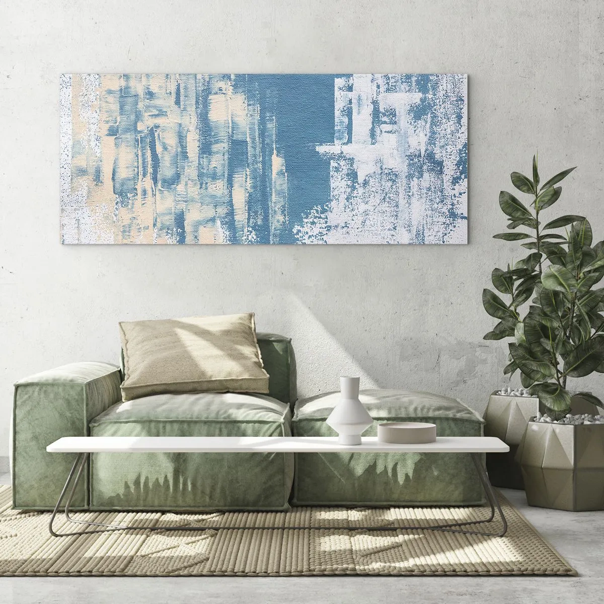 Glastavla - Bild på glas - Genom istapp - 100x40 cm