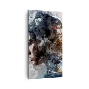 Canvastavla - Bild på duk - Berättelse om en tjej med en stad i bakgrunden - 55x100 cm