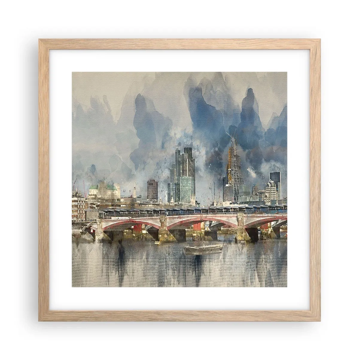 Affisch i ram av ljusek - London i hela sin prakt - 40x40 cm