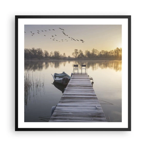 Affisch i svart ram - Kommer tillbaka om en viss tid - 60x60 cm